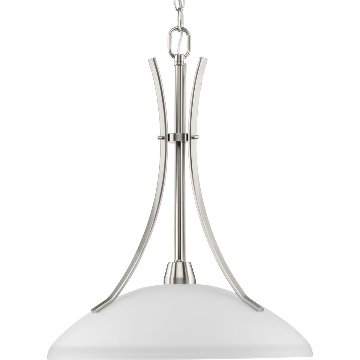 Progress Lighting Pendants Light - Wisten Collection One-Light Brushed Nickel Etched Glass Modern Pendant Light - Model P5112-09