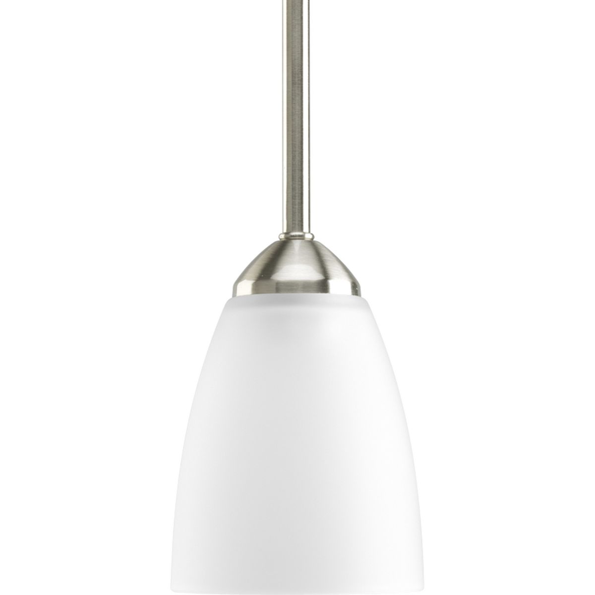 Progress Lighting Pendants Light - Gather Collection One-Light Brushed Nickel Etched Glass Traditional Mini-Pendant Light - Model P5113-09
