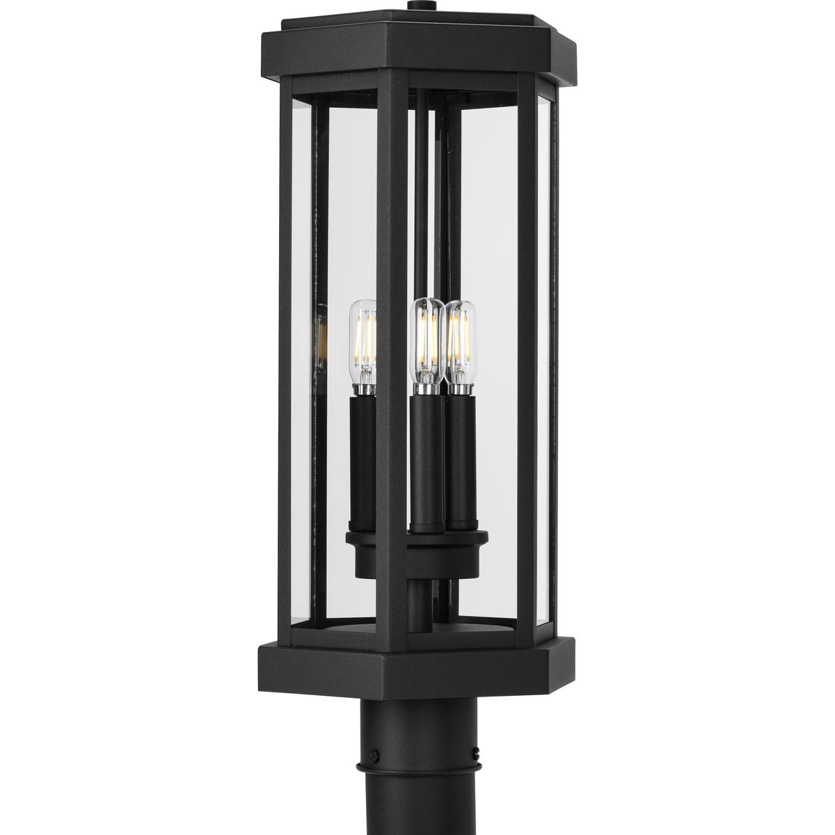 Ramsey Collection Textured Black Modern Farmhouse Post Outdoor Light - Wet Location Listed