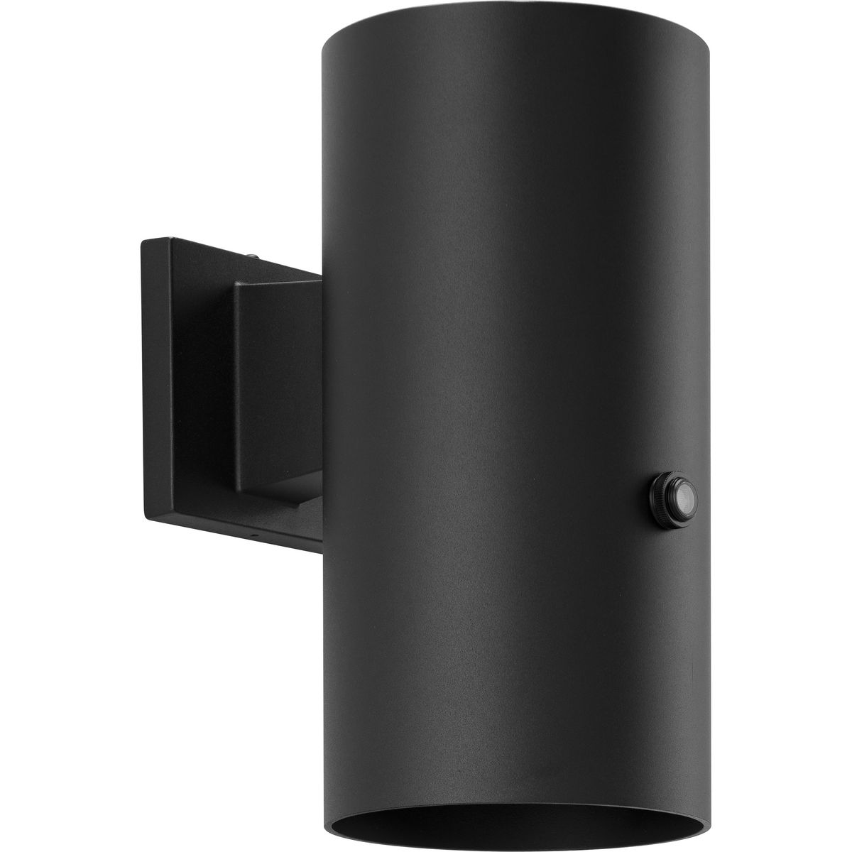 6" Black LED Outdoor Aluminum Wall Mount Cylinder with Photocell - Wet Location Listed