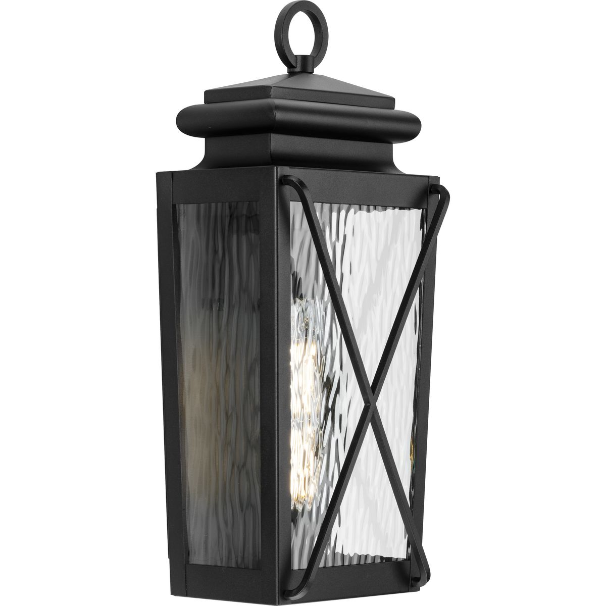 Wakeford One-Light Textured Black Transitional Outdoor Small Wall Lantern - Wet Location Listed