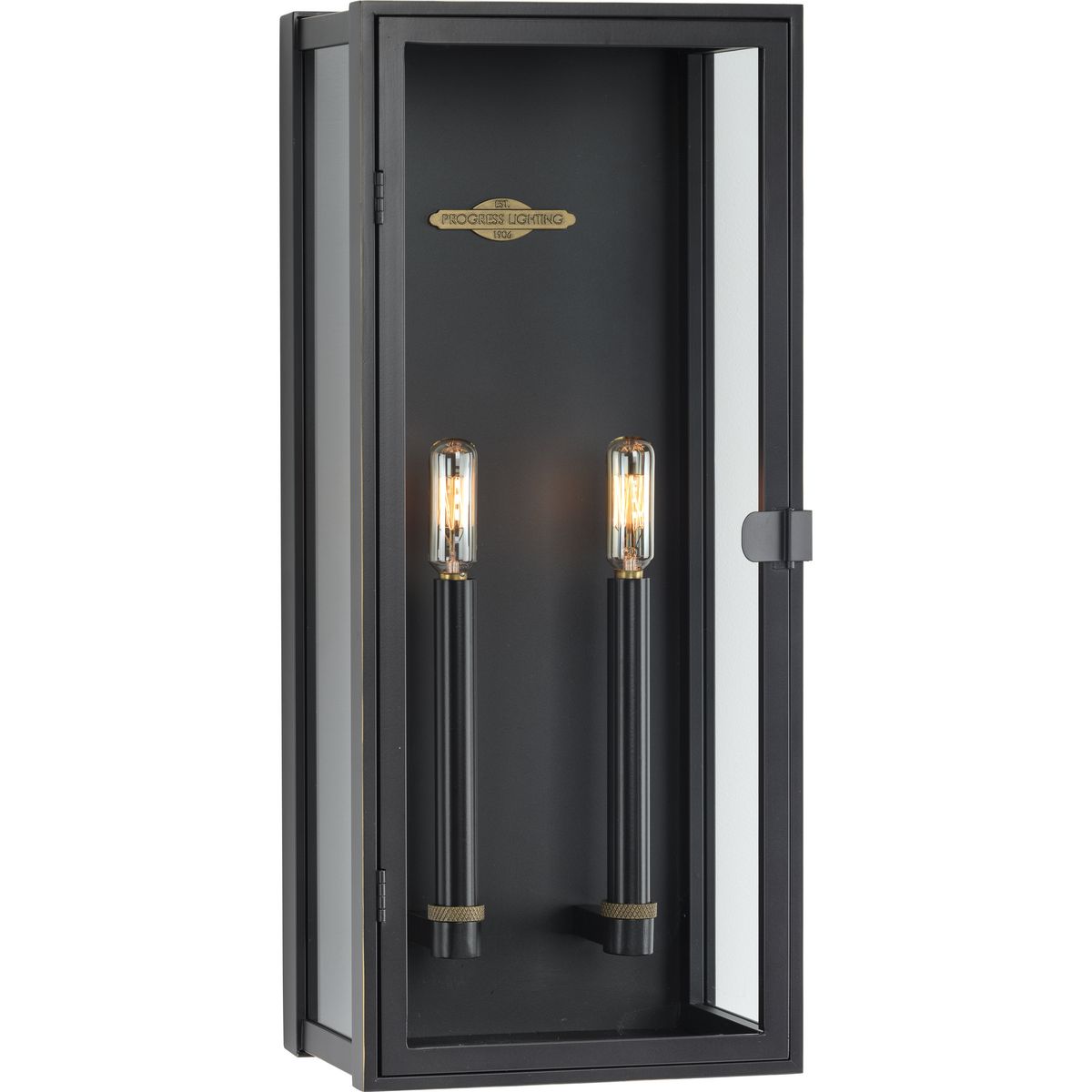 Stature Collection Two-Light Oil Rubbed Bronze and Clear Glass Transitional Style Large Outdoor Wall Lantern - Wet Location Listed