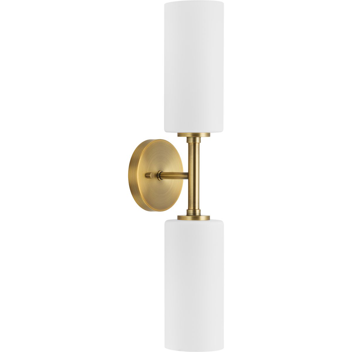 Progress Lighting Wall Bracket Light - Cofield Collection Two-Light Vintage Brass Transitional Wall Bracket - Model P710116-163