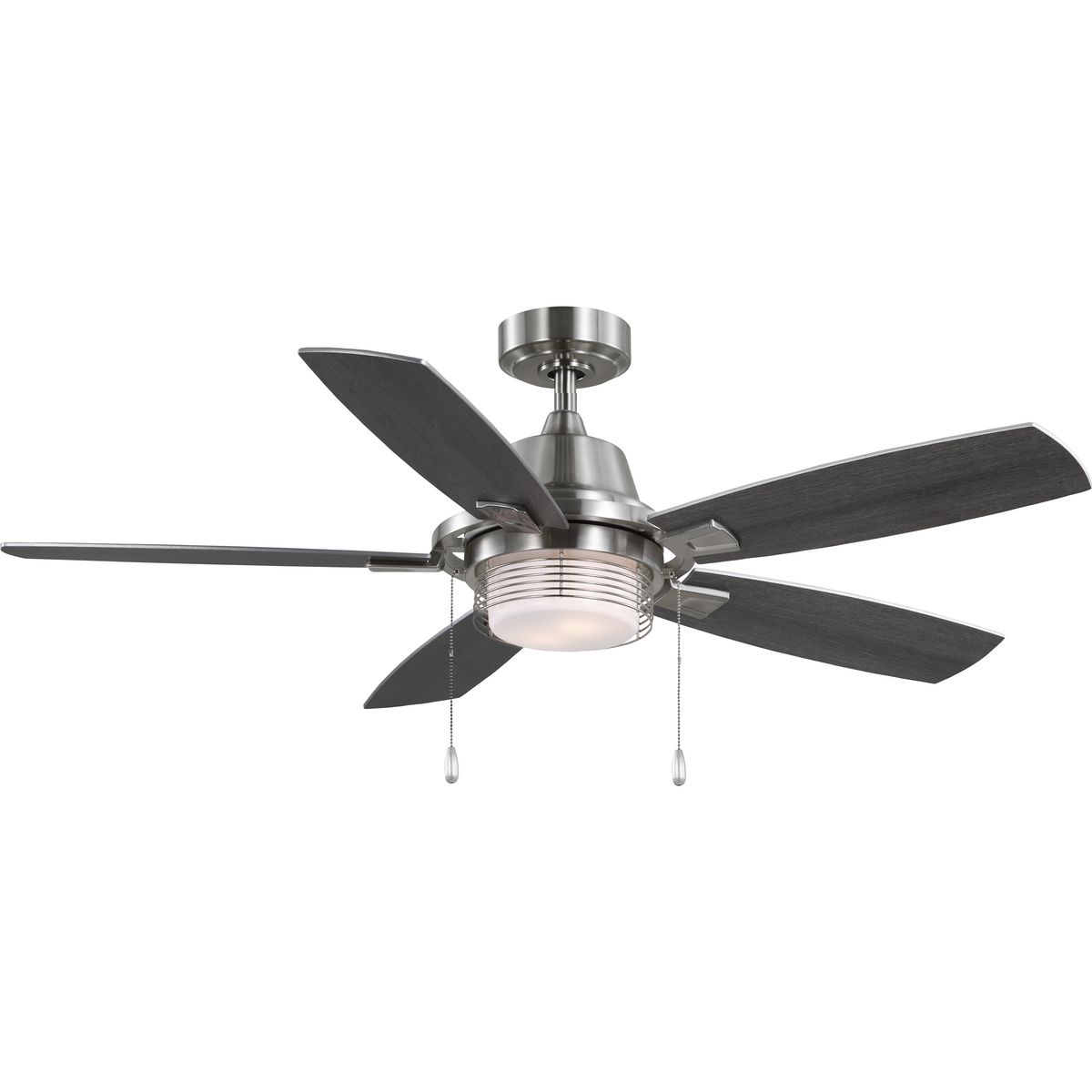 Freestone Collection 52 in. Five-Blade Brushed Nickel Transitional Ceiling Fan with LED lamped Light Kit - Dry Location Listed