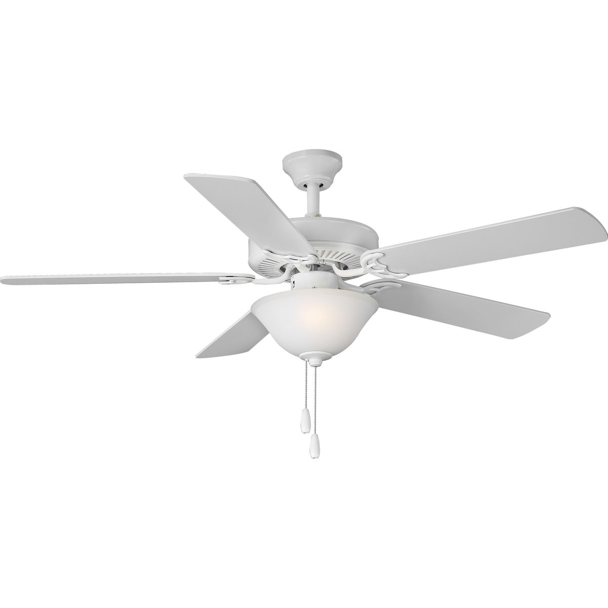 Progress Lighting Ceiling Fans Light - AirPro Collection 52" Five-Blade Ceiling fan with White Etched Light Kit - Model P2599-30