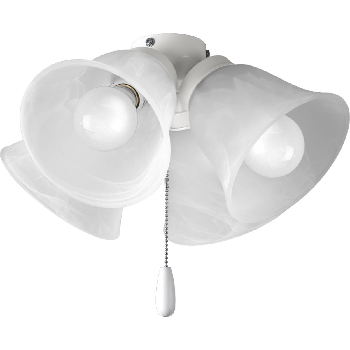 Progress Lighting Ceiling Fans Light - AirPro Collection Four-Light Ceiling Fan Light - Model P2643-30WB