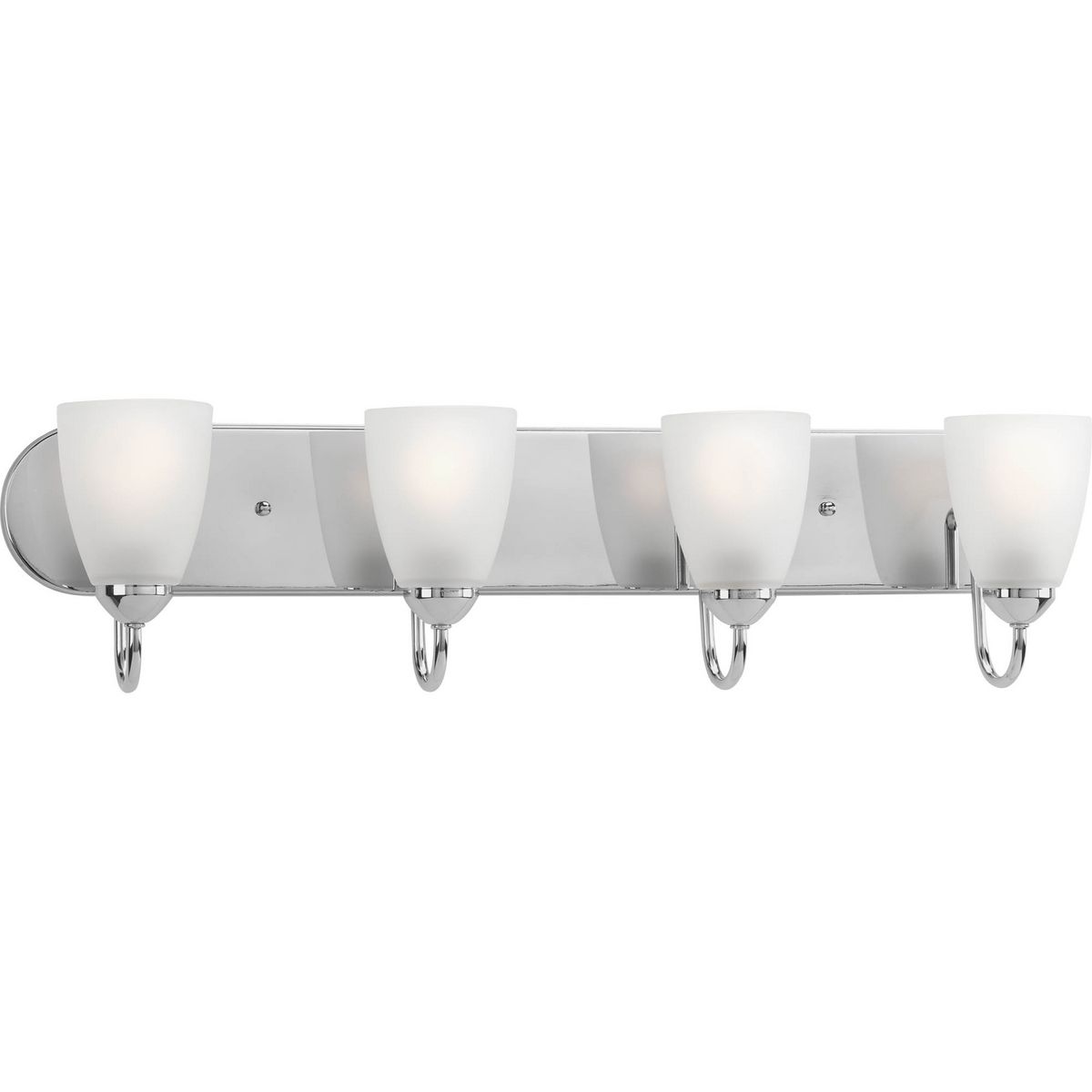 Progress Lighting Bath & Vanity Light - Gather Collection Four-Light Polished Chrome Etched Glass Traditional Bath Vanity Light - Model P2709-15