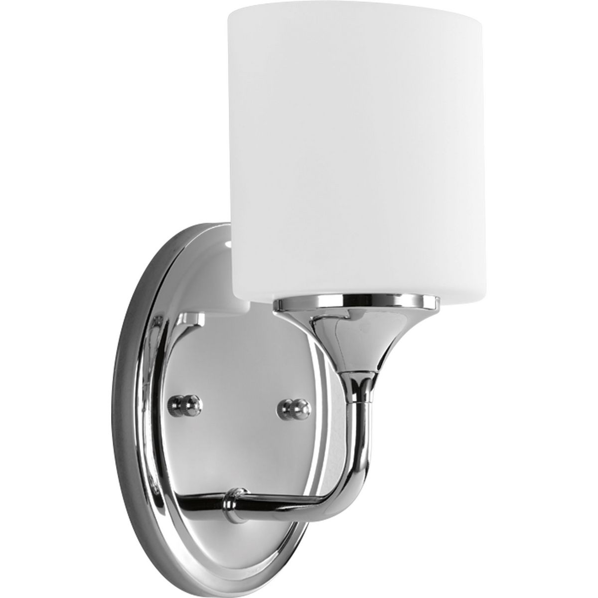 Progress Lighting Bath & Vanity Light - Lynzie Collection One-Light Polished Chrome Etched Opal Glass Modern Bath Vanity Light - Model P2801-15