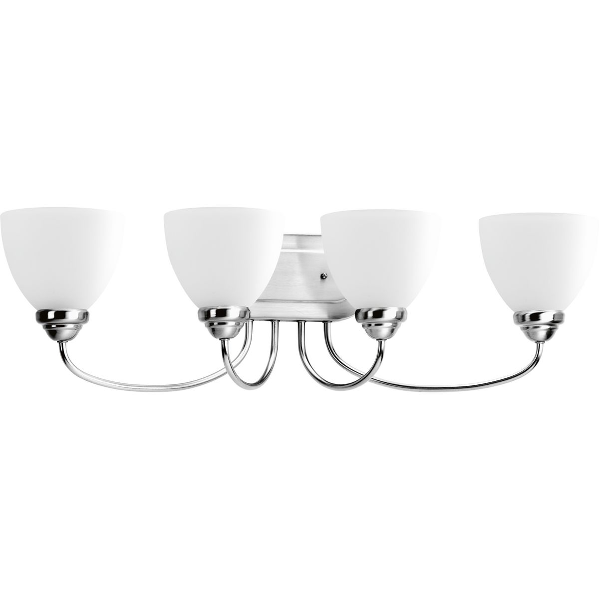 Progress Lighting Bath & Vanity Light - Heart Collection Four-Light Polished Chrome Etched Glass Farmhouse Bath Vanity Light - Model P2928-15