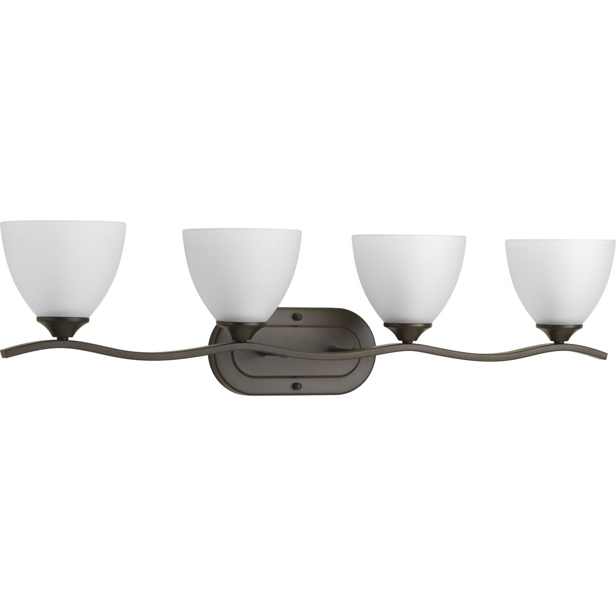 Progress Lighting Bath & Vanity Light - Laird Collection Four-Light Antique Bronze Etched Glass Traditional Bath Vanity Light - Model P300098-020