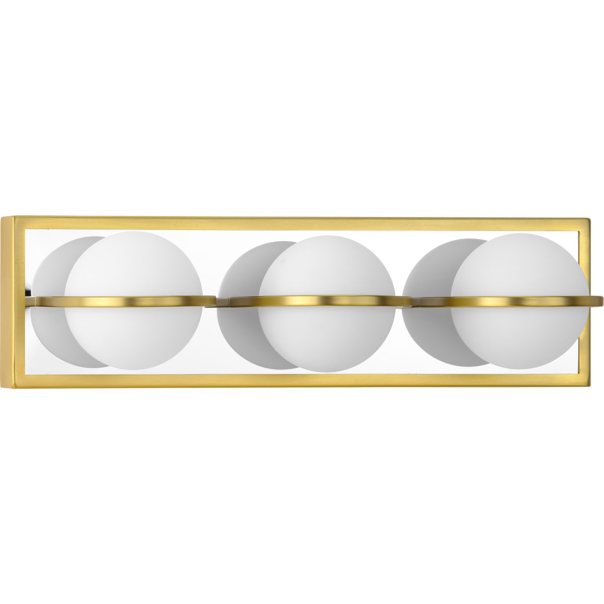 Progress Lighting Bath & Vanity Light - Pearl LED Collection Three-Light Satin Brass and Opal Glass Modern Style Bath Vanity Wall Light - Model P300312-012-30