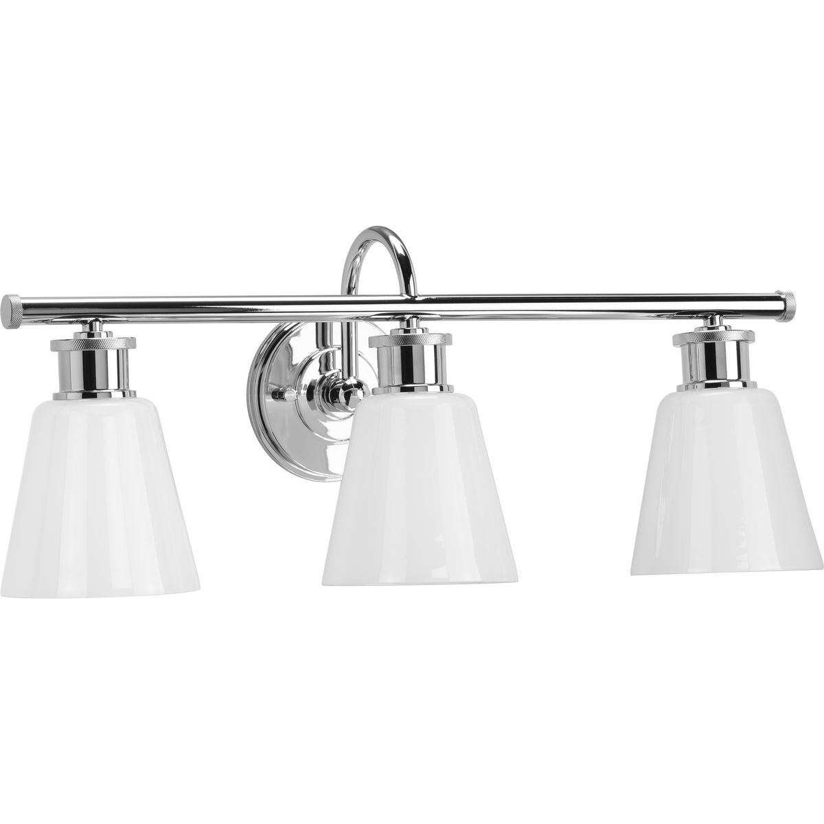 Progress Lighting Bath & Vanity Light - Ashford Collection Three-Light Polished Chrome and Opal Glass Farmhouse Style Bath Vanity Wall Light - Model P300316-015