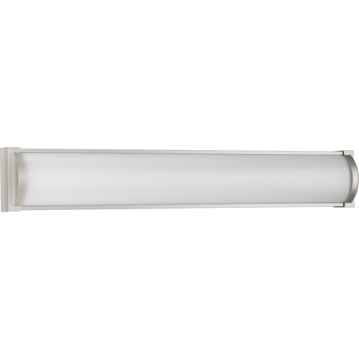 Barril Collection 32 in. Brushed Nickel Large Modern Integrated LED Linear Vanity Light - Damp Location Listed