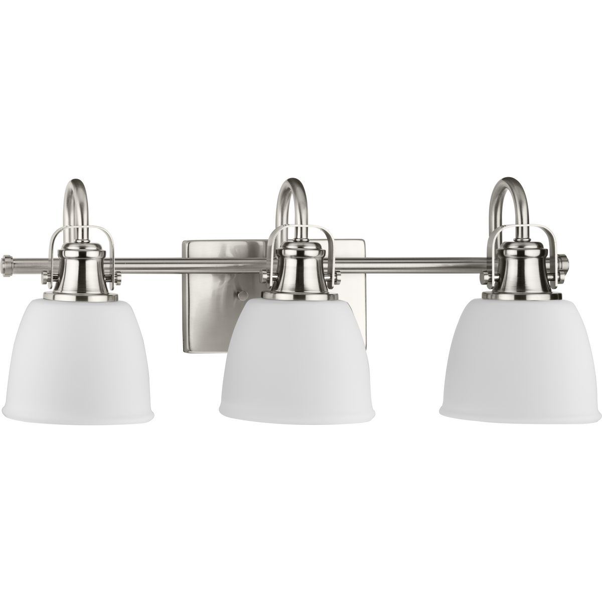 Progress Lighting Bath & Vanity Light - Preston Collection Three-Light Brushed Nickel Coastal Bath and Vanity Light - Model P300428-009