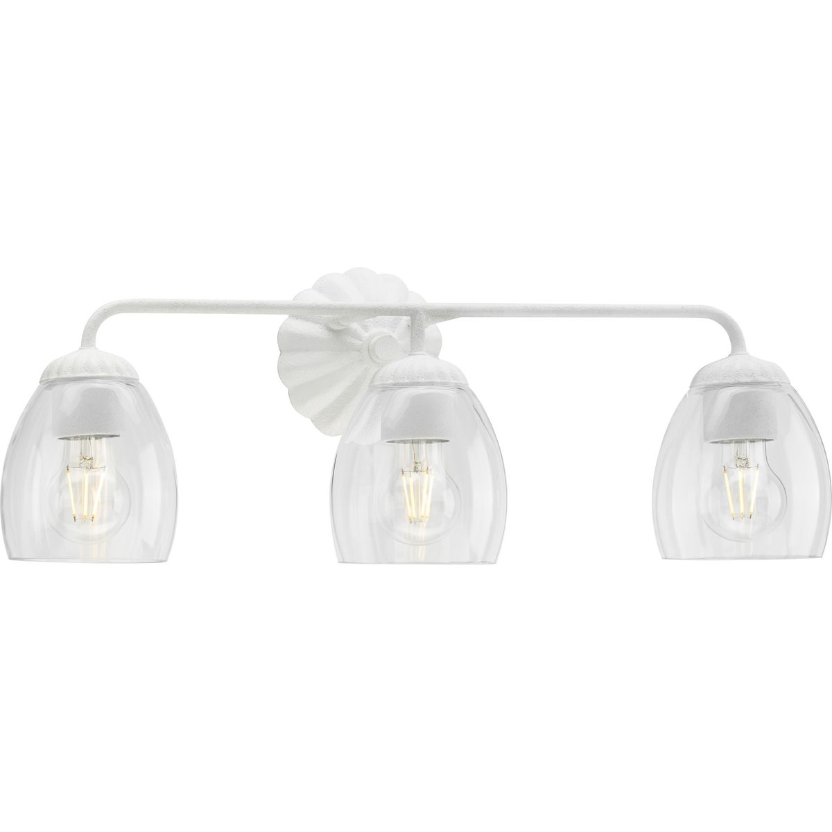 Progress Lighting Bath & Vanity Light - Quillan Collection Three-Light White Plaster Transitional Bath & Vanity Light - Model P300490-197