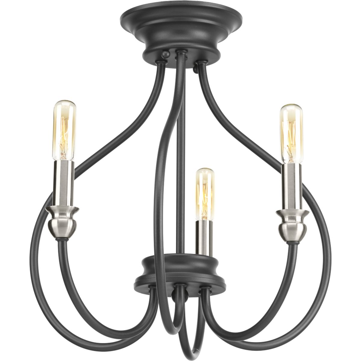 Progress Lighting Close-to-Ceiling Light - Whisp Collection Three-Light Semi-Flush Convertible - Model P350042-143