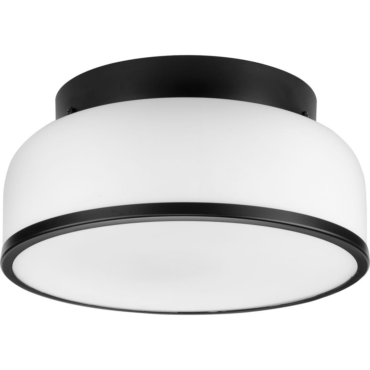 Progress Lighting Close-to-Ceiling Light - Parkhurst Collection Two-Light Matte Black New Traditional 11-1/4" Flush Mount Light - Model P350255-31M