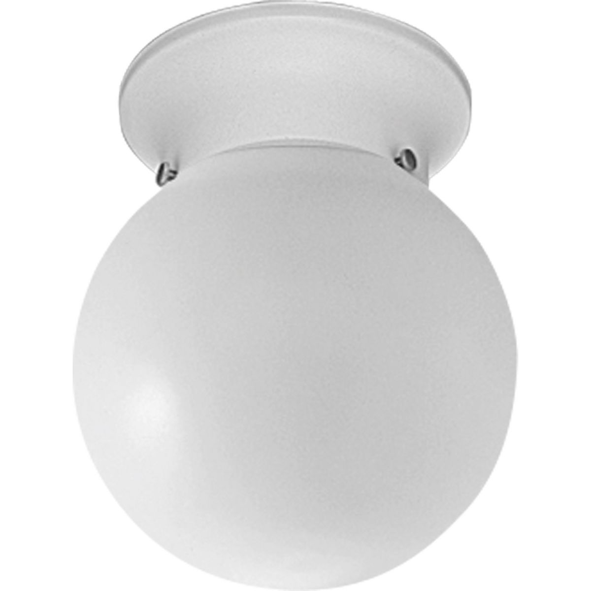 One-Light Glass Globe 6" Close-to-Ceiling - Damp Location Listed