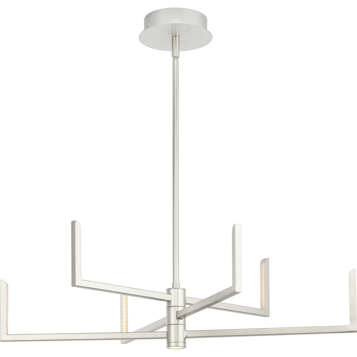 Pivot LED Collection Modern Burnished Nickel Chandelier with Downlight - Damp Location Listed