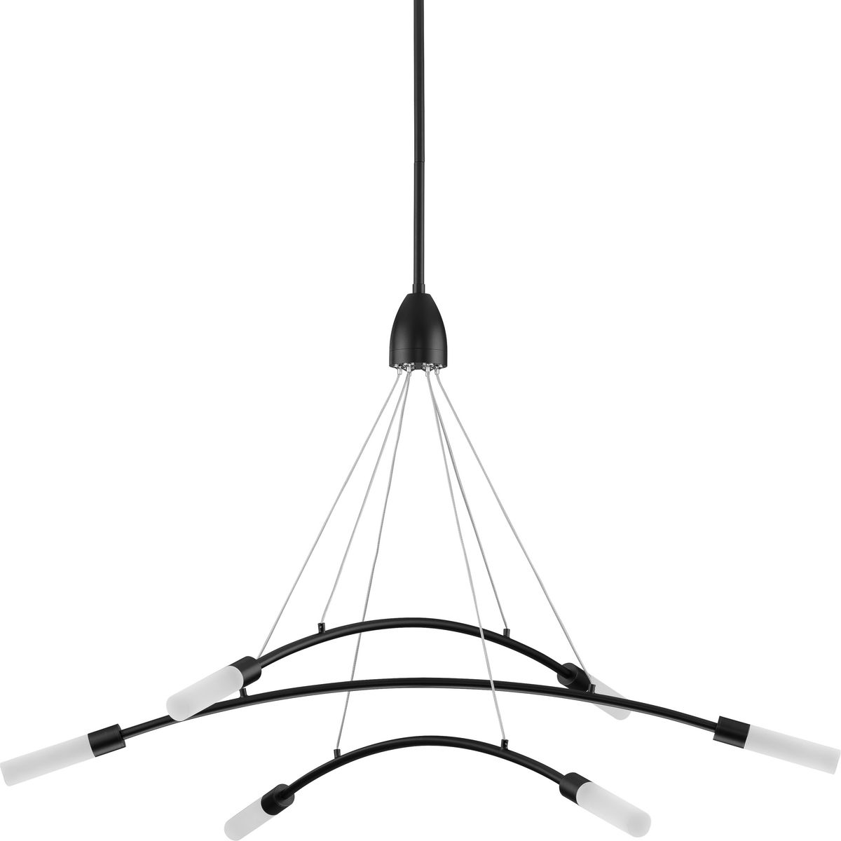 Progress Lighting Chandeliers Light - Kylo LED Collection Six-Light Matte Black and Frosted Acrylic Modern Style Chandelier Light - Model P400263-031-30