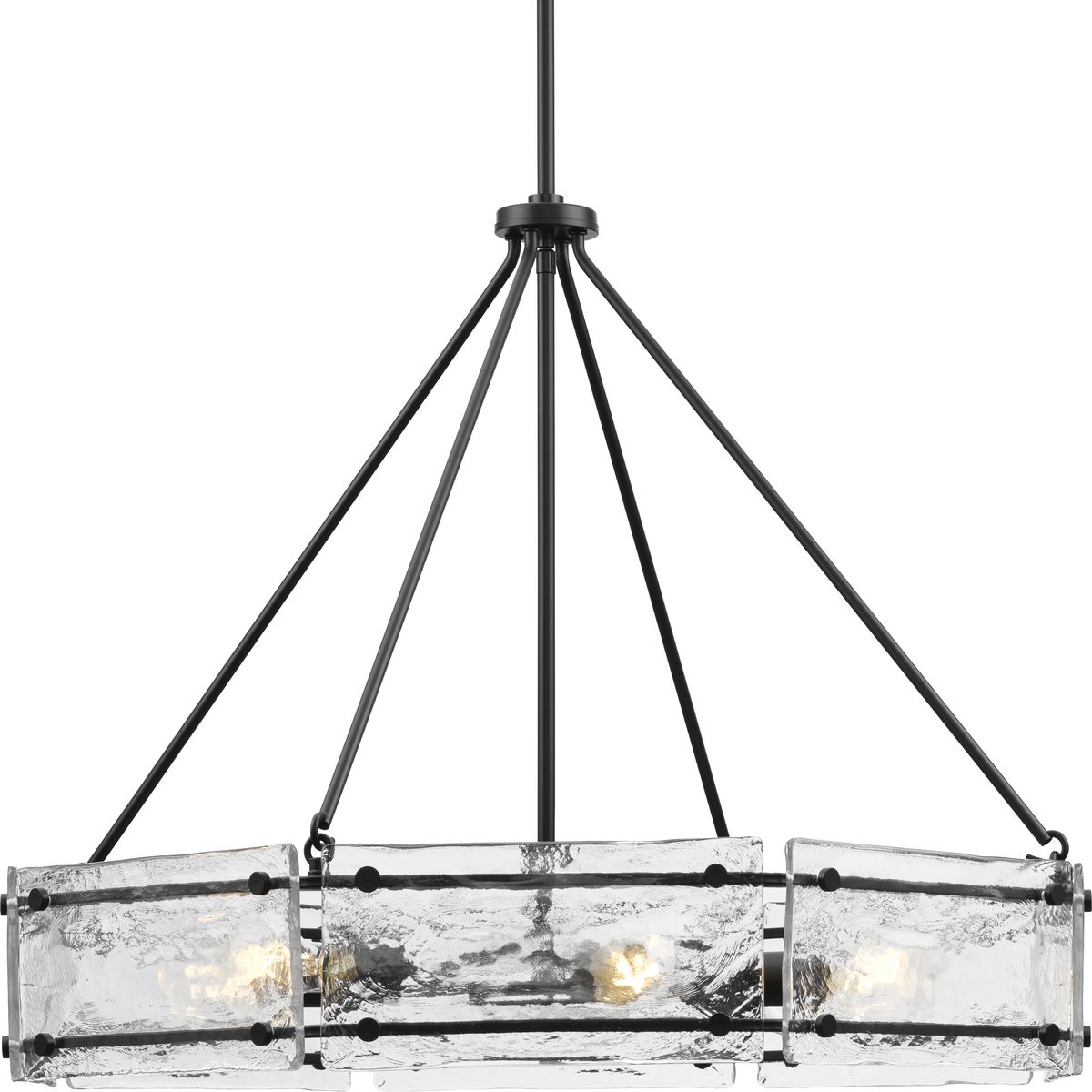 Progress Lighting Chandeliers Light - Rivera Collection Six-Light Matte Black Luxe Industrial Chandelier - Model P400355-31M