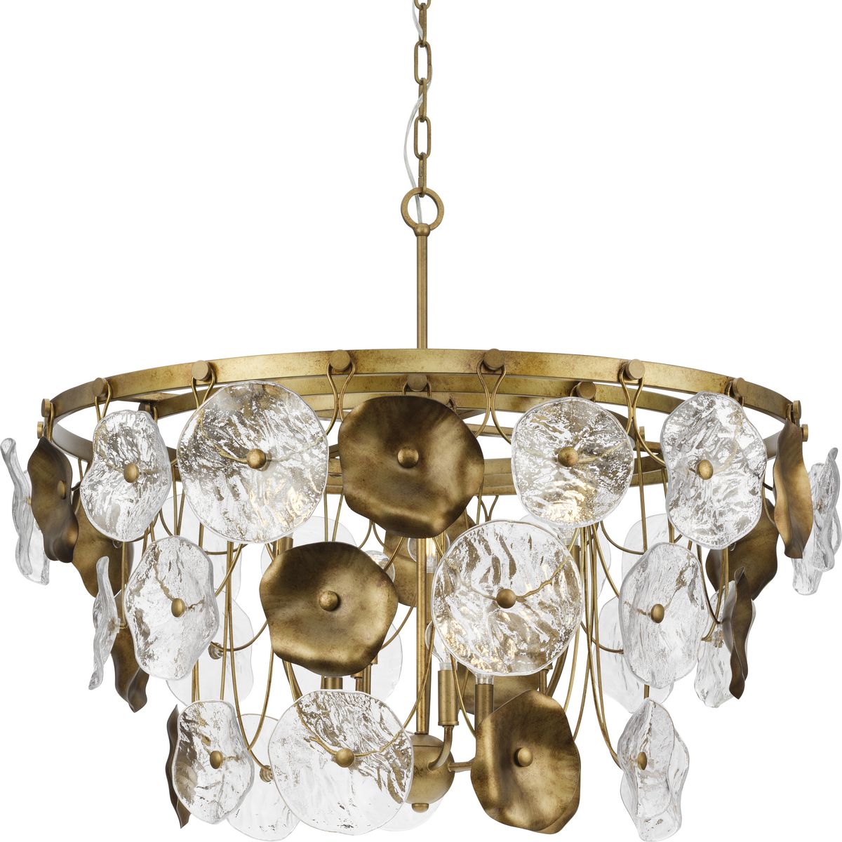 Loretta Collection 28.25 in. Nine-Light Gold Ombre Transitional Chandelier - Dry Location Listed