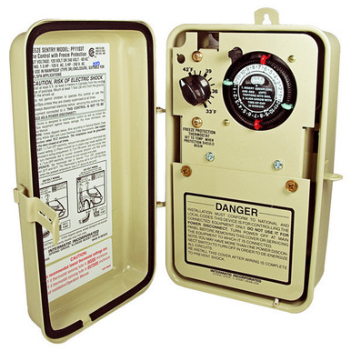 Freeze Protection Control Timer w/Thermostat, Rainproof Enclosure, 102/240V. Neutral on 240V