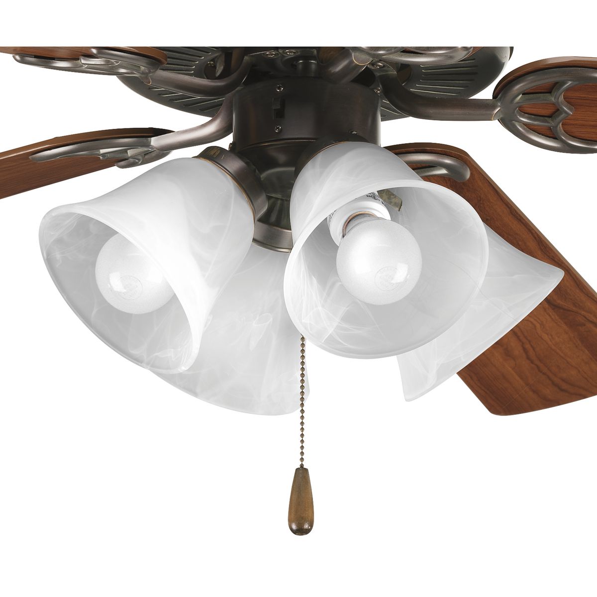 Progress Lighting Ceiling Fans Light - AirPro Collection Four-Light Ceiling Fan Light - Model P2610-20WB