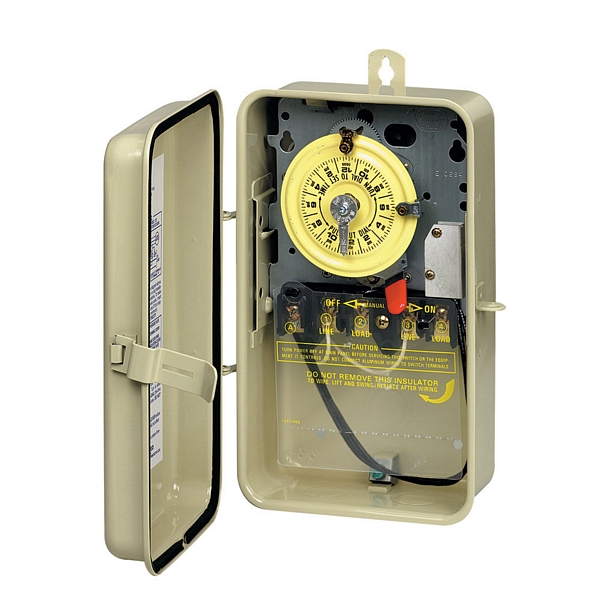 Mechanical Time Switch NEMA 3R - Steel Case 208-277 V DPST  w/SPDT Heater Cutoff Switch