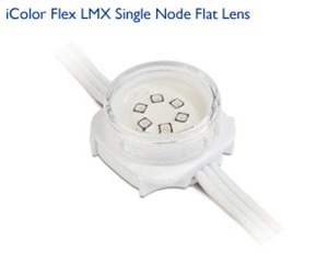 Color Kinetics iColor Flex LMX, 50 nodes, 12in OC, White Node/Cable, Clear Flat Lens, 3ft Leader - Special Order