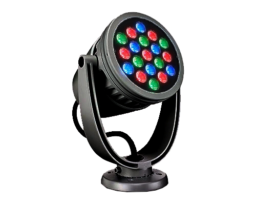 Color Kinetics ColorBurst Powercore, 100-240V, RGB LED, 8Deg., Black, Yoke Mount, UL/CE - Special Order