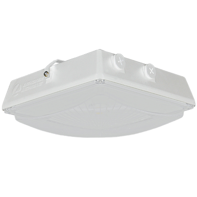 LED Canopy Light, Adjustable Light Output, Switchable CCT- 3000K, 4000K, 5000K, 120-277V, Button Type Photocell, Motion/Ambient Sensor, Dimming to 3V, White Finish