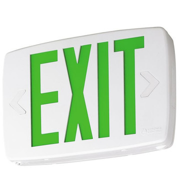 Quantum LED ThermoPlastic Exit, Panel Face, White, Single with Extra Face Plate & Color Panel for Field Conversion to Double Face, Green, Dual Voltage, Housing Identification for LQM, LE, LHQM Fixtures Available with Custom Signage
