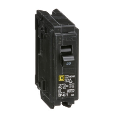 Circuit Breaker - 20 Amp - Single-Pole - Shneider Electric - Model HOM120CP