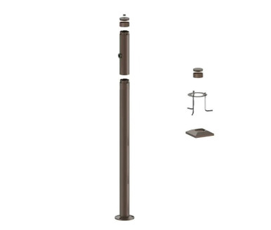 6 Foot Modular Light Pole - 5 Foot Base Height - 1 Lamp Holder Section - 1/2 Inch Threaded Hub Cap - Bronze Finish