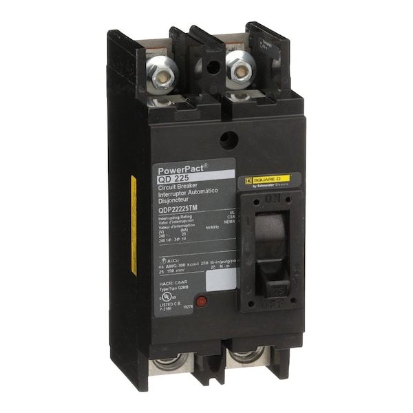 Molded Case Circuit Breaker, 225A, 2 Pole, 240V AC - QDP22225TM