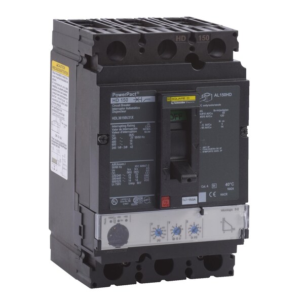 Circuit Breaker, 150A, 3 Pole, 690V AC - HDL36150CU31X