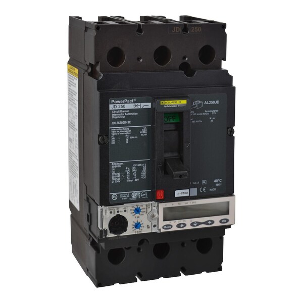 Circuit Breaker, 250A, 3 Pole, 600V AC - JDL36250U43X