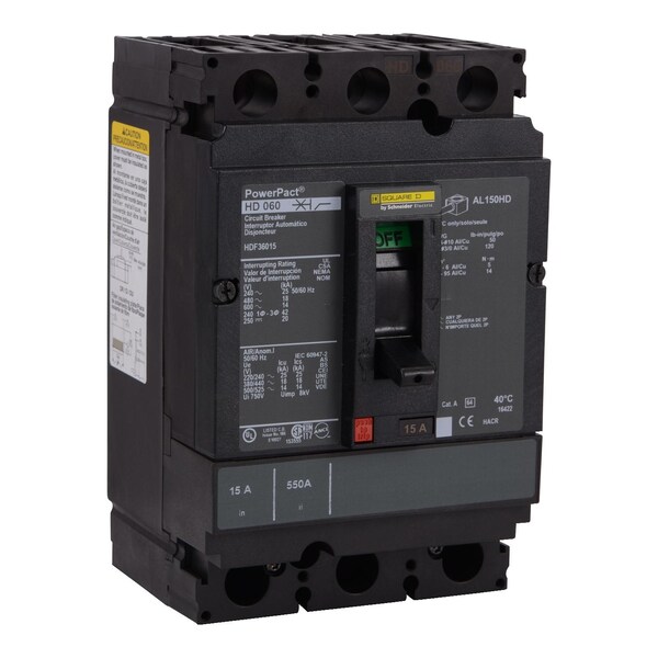 Circuit Breaker, 50A, 3 Pole, 690V AC - HDF36050