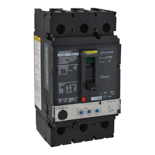 Circuit Breaker, 250A, 3 Pole, 600V AC - JJL36250U33X