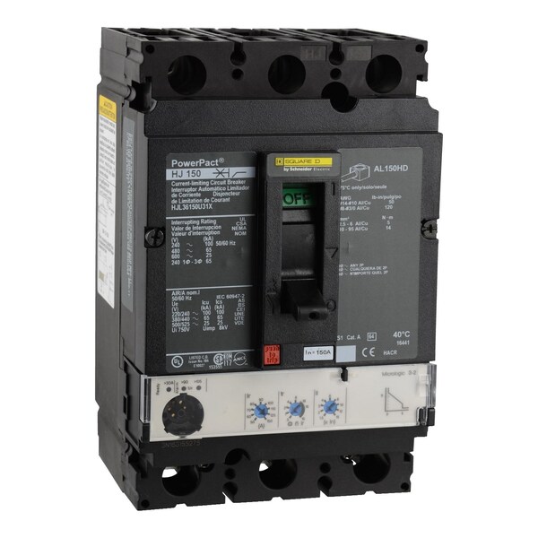 Circuit Breaker, 150A, 3 Pole, 690V AC - HJL36150U31X