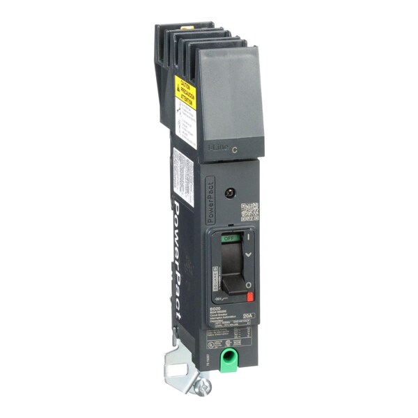 Circuit Breaker, BD 020 Series 20A, 1 Pole, 240V AC, B Curve - BDA160205