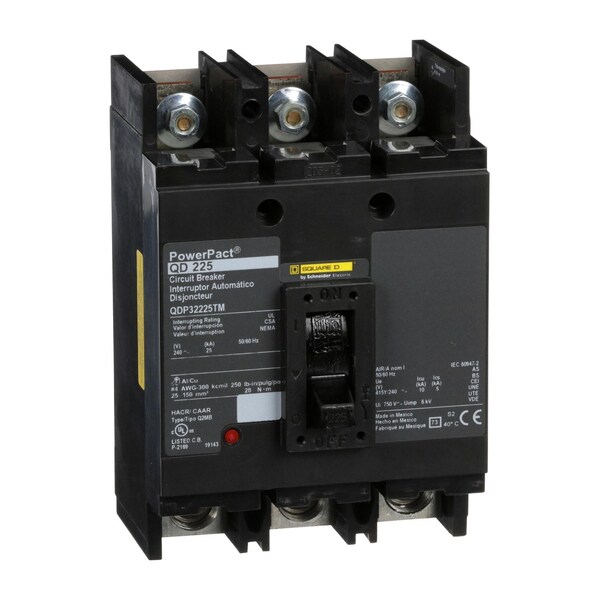 Molded Case Circuit Breaker, 225A, 3 Pole, 240V AC - QDP32225TM