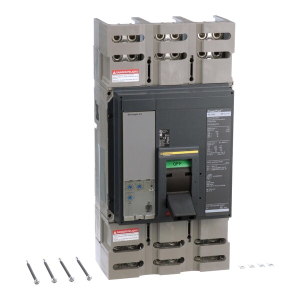 Molded Case Circuit Breaker, 1,000A, 3 Pole, 600V AC - PGL36100U31A