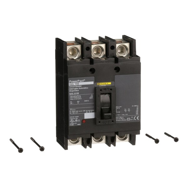 Molded Case Circuit Breaker, 150A, 3 Pole, 240V AC - QGL32150