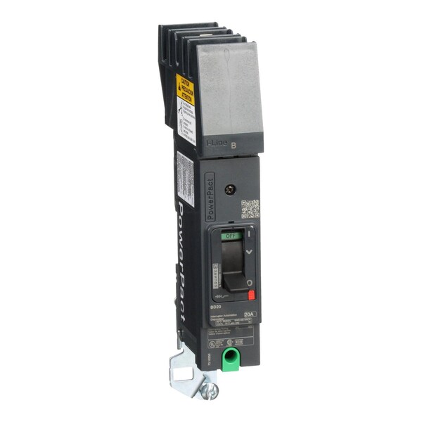 Circuit Breaker, BD 020 Series 20A, 1 Pole, 240V AC, B Curve - BDA160203