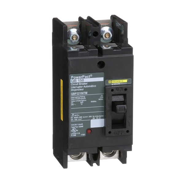 Molded Case Circuit Breaker, 150A, 2 Pole, 240V AC - QBP22150TM