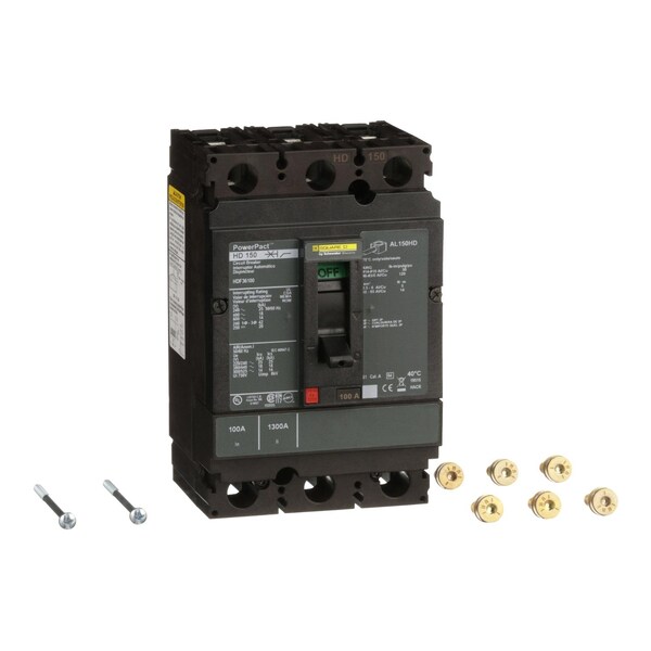 Circuit Breaker, 100A, 3 Pole, 690V AC - HDF36100