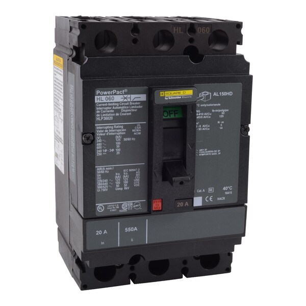 Circuit Breaker, 15A, 3 Pole, 690V AC - HLP36015