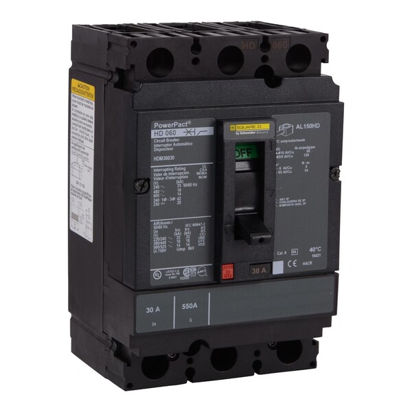 Circuit Breaker, 125A, 3 Pole, 690V AC - HDM36125C